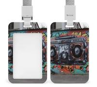 Graffiti Hip Hop ID porta badge verticale con cordino Breakaway duro resistente nome tag porta badge porta badge porta carte di lavoro impermeabile porta carte di lavoro protezione per infermiere