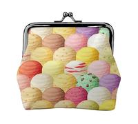 Graffiti Hip Hop stampato portamonete per le donne borsa portafoglio in pelle PU cambio sacchetto Kiss-Lock Vintage Pouch, Gelato, Taglia unica, Vintage