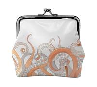 Graffiti Hip Hop stampato portamonete per le donne borsa portafoglio in pelle PU cambio sacchetto Kiss-Lock Vintage Pouch, Tentacoli di polpo, Taglia unica, Vintage