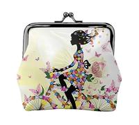 Graffiti Hip Hop stampato portamonete per le donne borsa portafoglio in pelle PU cambio sacchetto Kiss-Lock Vintage Pouch, Farfalla Bicicletta, Taglia unica, Vintage