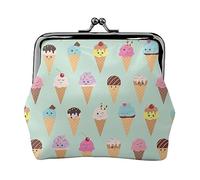 Graffiti Hip Hop stampato portamonete per le donne borsa portafoglio in pelle PU cambio sacchetto Kiss-Lock Vintage Pouch, Coni gelato, Taglia unica, Vintage