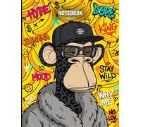 Graffiti Lonely Ape Pure Banana Love Pop Art Inspired College Ruled Notebook: Street Art Style Notebook For Teens ( 8.5 x 11 inches) Blank Lined Notebook Journal- 120 Pages