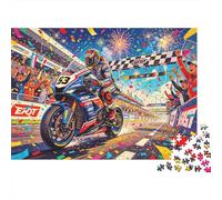 Graffiti Motorcycle Puzzle 1000 Pezzi Riciclato Winning Moment Senior Puzzle Accessori per Giochi di Festa Ottima Idea Regalo per Famiglia e Amici Compleanni 70x50cm/1000 Pezzi
