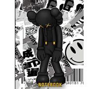 Graffiti No Pain Kaws Pop Art Style Inspired College Ruled Notebook: Street Art Notebook For Teens ( 8.5 x 11 inches) Blank Lined Notebook Journal- 120 Pages