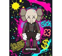 Graffiti Sick Kaws Pop Art Style Inspired College Ruled Notebook: Street Art Style Notebook For Teens (8.5 x 11 inches) Blank Lined Notebook Journal- 120 Pages