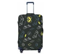 Graffiti Skateboard Stampa Valigie Copertura Protettiva Bagagli Da Viaggio Copertura Della Valigia Lavabile Copertura Dei Bagagli Anti-Graffiti, Nero , XL