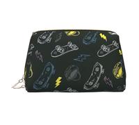 Graffiti Skateboard stampato palmare trucco caso, spazioso organizzatore di articoli da toeletta progettato per pennelli e articoli da toeletta, Oro, One Size