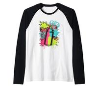 Graffiti Spray Bomboletta Colore Arte Strada Urbana Maglia con Maniche Raglan