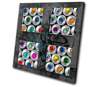 Graffiti Spray Cans Abstract SINGLE TELA parete arte foto stampa