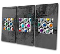 Graffiti Spray Cans Abstract TREBLE TELA parete arte foto stampa