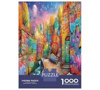 Graffiti Street 1000 Pezzi Vivid Town Art Puzzle Giocattoli Puzzle Per Gioco Familiare Decorazione Della Famiglia Per Adulti Regalo Per Amico 70x50cm/1000pcs