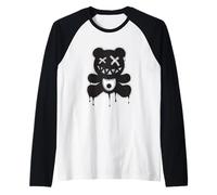 Graffiti Teddy Bear Street Art - Dark Urban Spray Paint Bear Maglia con Maniche Raglan