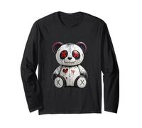 Graffiti Teddy Bear Urban Art con Cuori Rossi e Occhi X Maglia a Manica