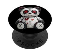 Graffiti Teddy Bear Urban Art con cuori rossi e occhi X PopSockets PopGrip Adesivo