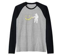 Graffito Astronauta Luna Maglia con Maniche Raglan