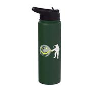 graffito astronauta luna Stainless Steel Insulated Water Bottle