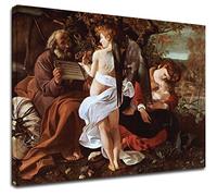 Grafic Quadro Caravaggio Riposo durante la fuga in Egitto - Quadro stampa su tela canvas con o senza telaio (QUADRO CON TELAIO IN LEGNO, CM 90X73)