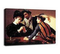 Grafic Quadro I bari - Caravaggio - stampa su tela canvas con o senza telaio (QUADRO CON TELAIO IN LEGNO, CM 70X51)