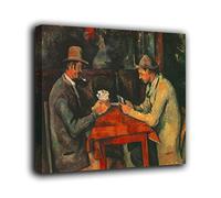 Grafic Quadro I giocatori di carte - Paul Cézanne - stampa su tela canvas con o senza telaio (QUADRO CON TELAIO IN LEGNO, CM 60X49)