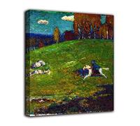 Grafic Quadro Il cavaliere azzurro - Vassily Kandinsky - stampa su tela canvas con o senza telaio (QUADRO CON TELAIO IN LEGNO, CM 50X48)