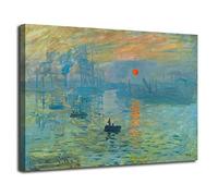 Grafic Quadro Impressione, levar del sole - Claude Monet - stampa su tela canvas con o senza telaio (QUADRO CON TELAIO IN LEGNO, CM 50X39)