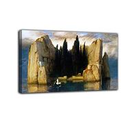 Grafic Quadro L'isola della morte (terza versione) - Arnold Böcklin - stampa su tela canvas con o senza telaio (QUADRO CON TELAIO IN LEGNO, CM 60X33)