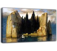 Grafic Quadro L'isola della morte (terza versione) - Arnold Böcklin - stampa su tela canvas con o senza telaio (QUADRO CON TELAIO IN LEGNO, CM 200X108)
