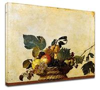Grafic Quadro Moderno La canestra di frutta di Caravaggio - natura morta - Quadro stampa su tela canvas con o senza telaio (QUADRO CON TELAIO IN LEGNO, CM 110X87)