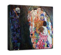Grafic Quadro Morte e vita - Gustav Klimt - stampa su tela canvas con o senza telaio (QUADRO CON TELAIO IN LEGNO, CM 130X113)