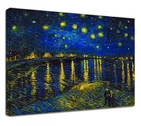 Grafic Quadro Van Gogh Notte Stellata sul Rodano - Starry Night on Rodano - stampa su tela canvas con o senza telaio (QUADRO CON TELAIO IN LEGNO, CM 70X54)