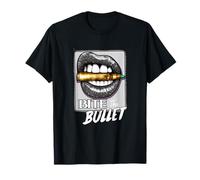 Grafica a Colori Monocromatica Grigia Bite The Bullet Maglietta