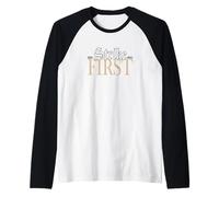 Grafica a Colori Tan Calm Strike Maglia con Maniche Raglan