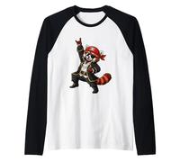 Grafica a Dondolo Pirata Panda Rosso Maglia con Maniche Raglan