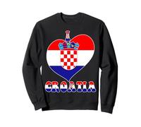 Grafica a forma di cuore con scritta "I Love Croatia Proud To Be Croatian Pride" Felpa