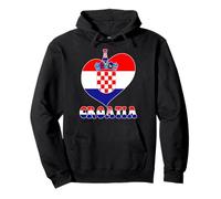 Grafica a forma di cuore con scritta "I Love Croatia Proud To Be Croatian Pride" Felpa con Cappuccio