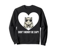 Grafica a Forma di Cuore di Capybara Don't Worry Be Capy Lover #25D38 Felpa
