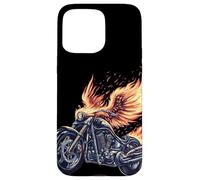 Grafica a forma di uccellino con motocicletta di Custodia per iPhone 15 Pro Max