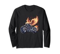 Grafica a Forma di Uccellino con Motocicletta di Maglia a Manica