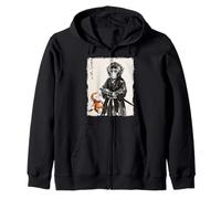 Grafica a Inchiostro Punch Monkey Samurai Warrior Punch Monkey Felpa con Cappuccio