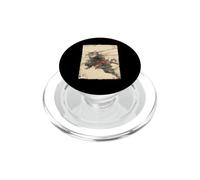 Grafica a inchiostro Samurai Cat Warrior Ukiyo Cat Samurai PopSockets PopGrip per MagSafe