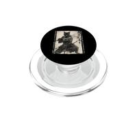 Grafica a inchiostro Samurai Cat Warrior Ukiyo Cat Samurai PopSockets PopGrip per MagSafe