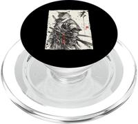 Grafica a inchiostro Samurai Cat Warrior Ukiyo Cat Samurai PopSockets PopGrip per MagSafe