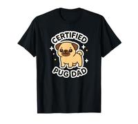 Grafica a Tema Cane con Scritta Certified Pug Dad Maglietta