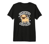 Grafica a Tema Cane con Scritta Certified Pug Dad Maglietta Premium
