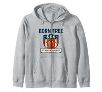 Grafica americana divertente con scritta "Born Free But Now I'm Expensive USA" Felpa con Cappuccio