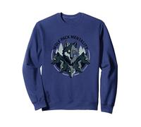 Grafica Animalier Wolf Pack Mentality Wilderness Spirit Felpa, Unisex per Adulti, Navy, S