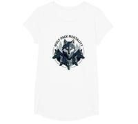 Grafica Animalier Wolf Pack Mentality Wilderness Spirit Maglietta, Ragazze, Bianco, S