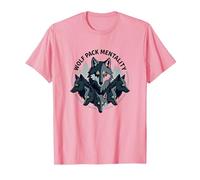 Grafica Animalier Wolf Pack Mentality Wilderness Spirit Maglietta, Uomo, Rosa, XL