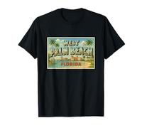 Grafica Artistica per Souvenir Vintage della Città di West Palm Beach, Florida Maglietta