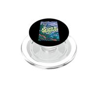 Grafica artistica retrò grunge di Seattle Washington City PopSockets PopGrip per MagSafe